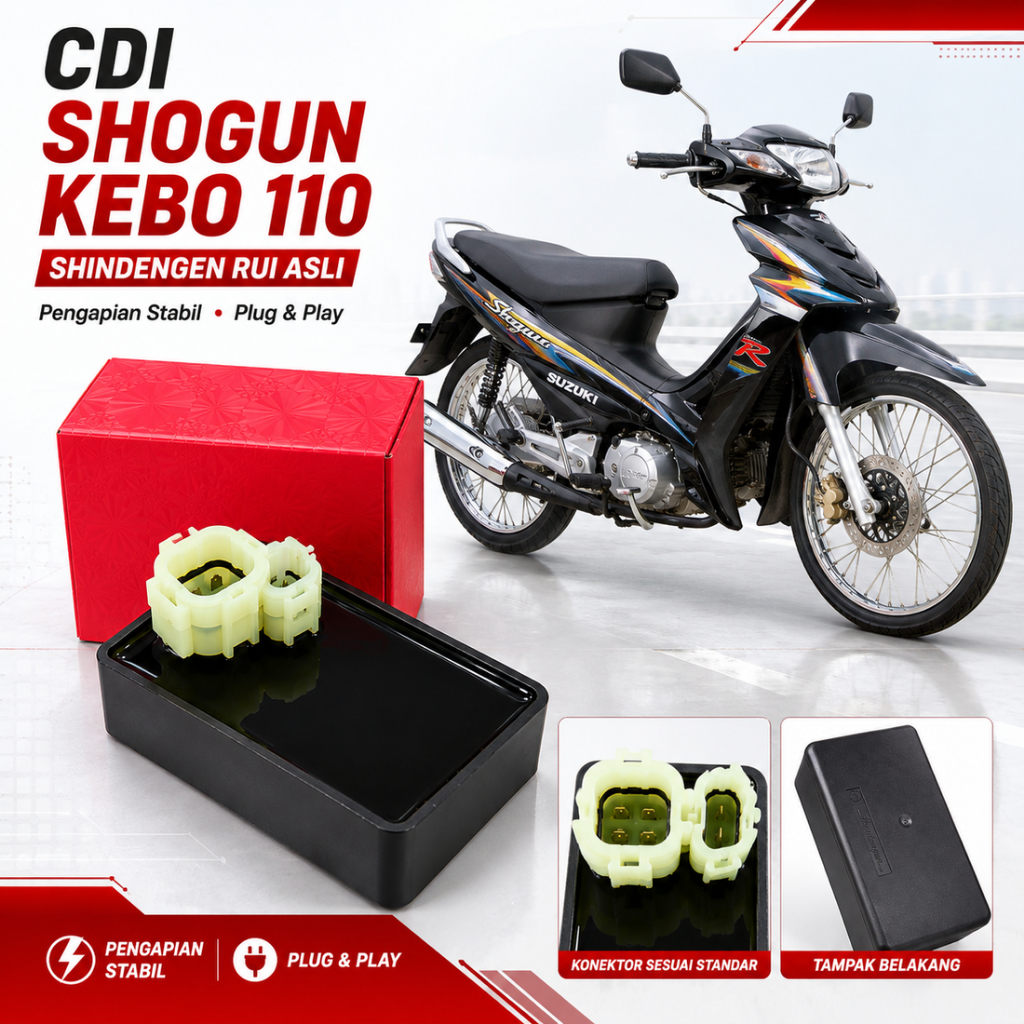 CDI Shogun Kebo 110 Shindengen RUI Asli CDI Suzuki Shogun 110 CDI Unit Shogun Kebo Pengapian Stabil 