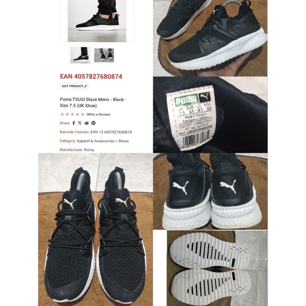 Sepatu Preloved Second Original Puma Tsugi Blaze Size 41