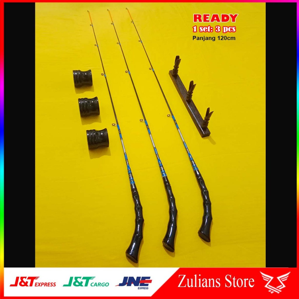 Jejer / jeujeur pancing joran timbang (pahul/handle paten) mancing ikan di kolam danau waduk sungai 