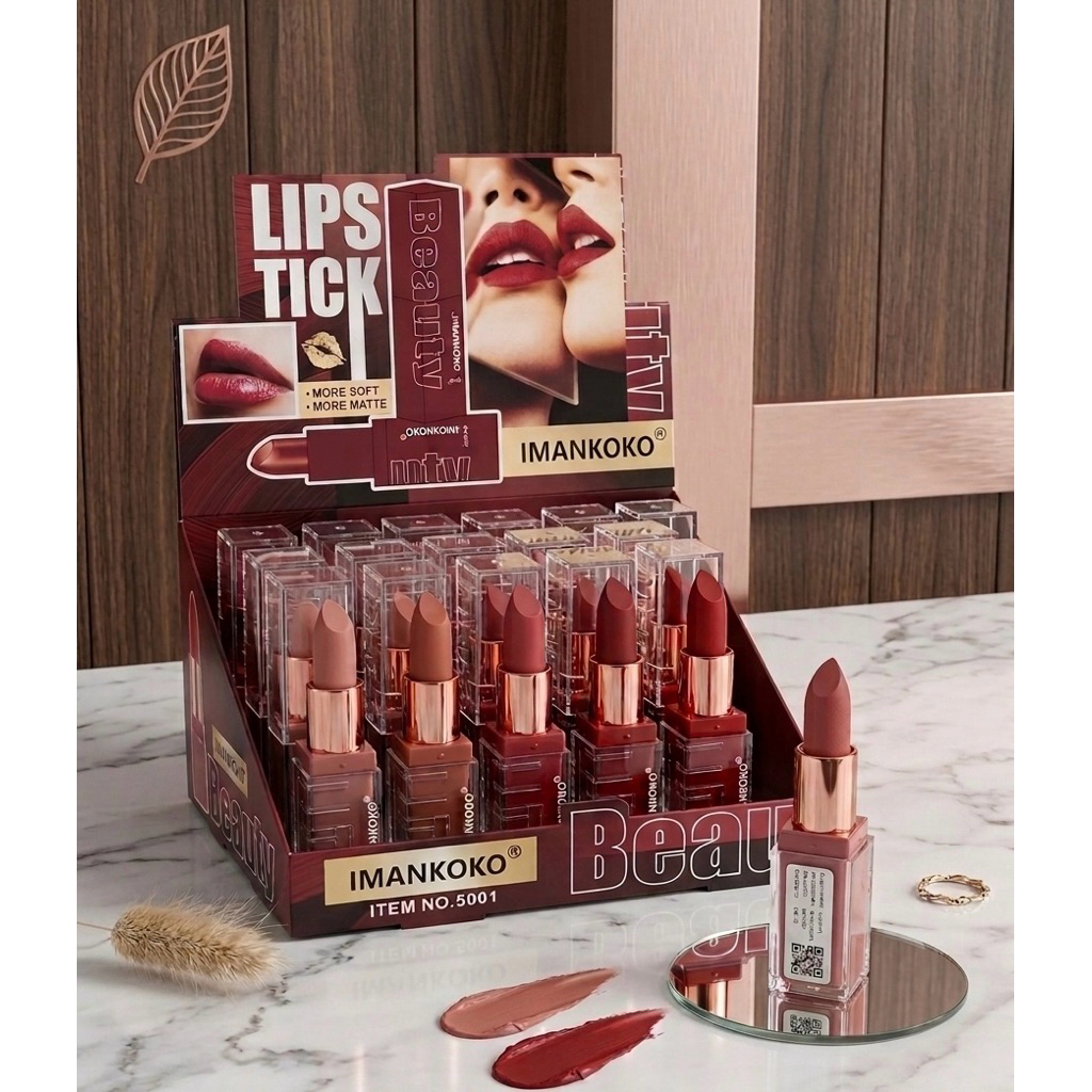 IMANKOKO 5001 Lipstik Matte More Soft Tahan Lama Warna Merah Bata Nude