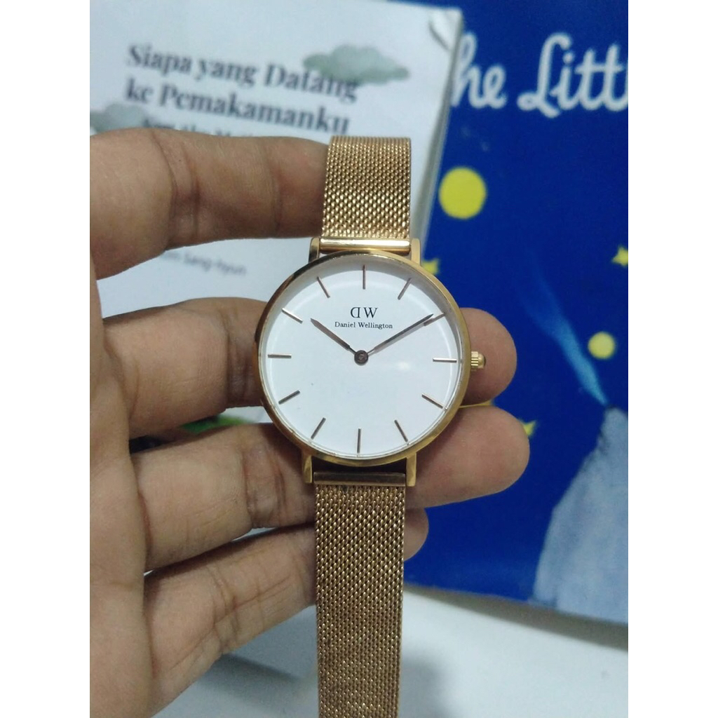 DANIEL WELLINGTON PETITE Melrose Rose Gold Mesh Strap Ladies Watch ORIGINAL
