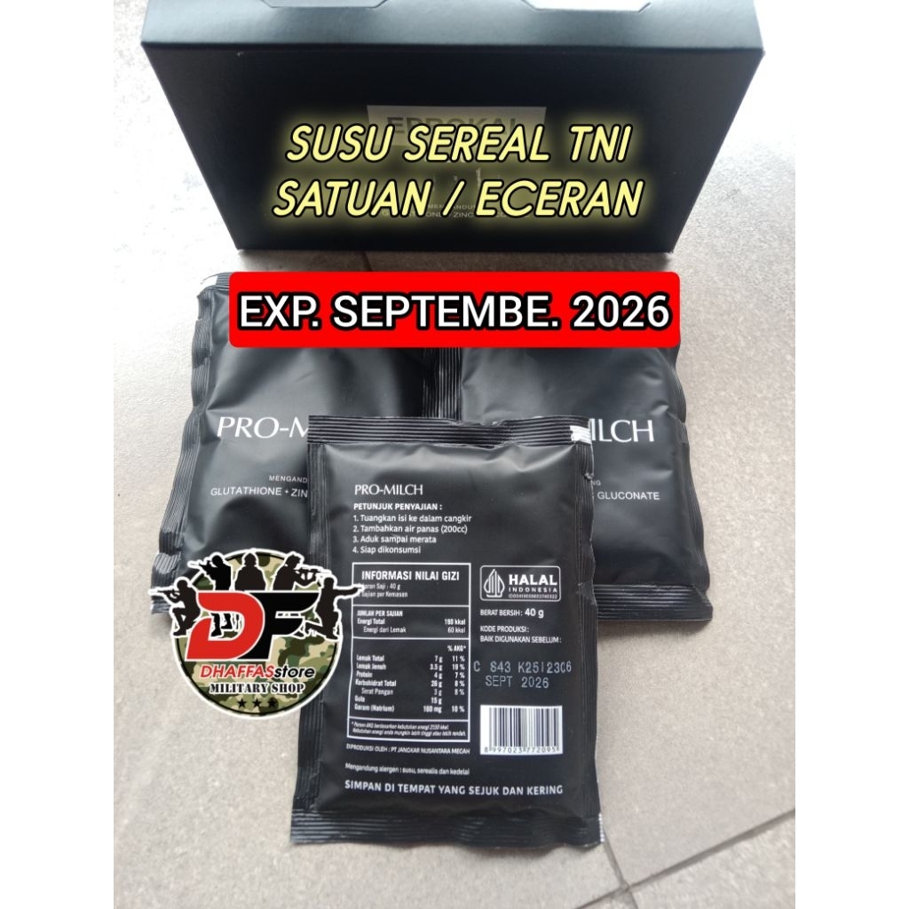 PROMO SUSU SEREAL PROMILCH ECERAN 1 PCS SUSU SEREAL TNI. RANSUM SUSU SEREAL PROMILCH JATAH TNI EXP S