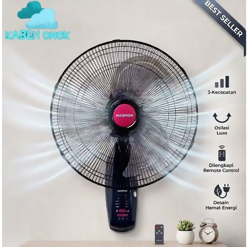 Maspion PW 1811 RC / Kipas Angin Dinding Besi 18 In Remote /Power Fan Remote / PW1811RC