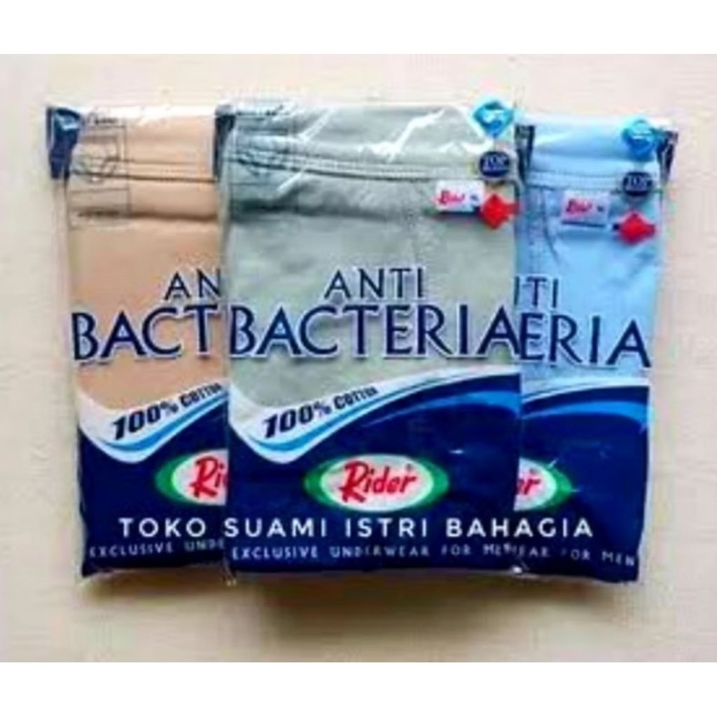 isi 3 pcs Celana dalam pria Rider R325B anti bacteria CD Rider