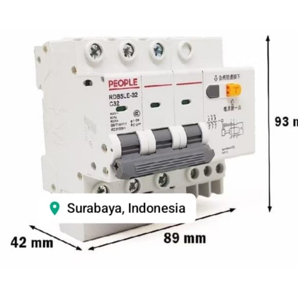 RCBO PEOPLE DZ47LE-32 / RDB5LE-32 3P 32A