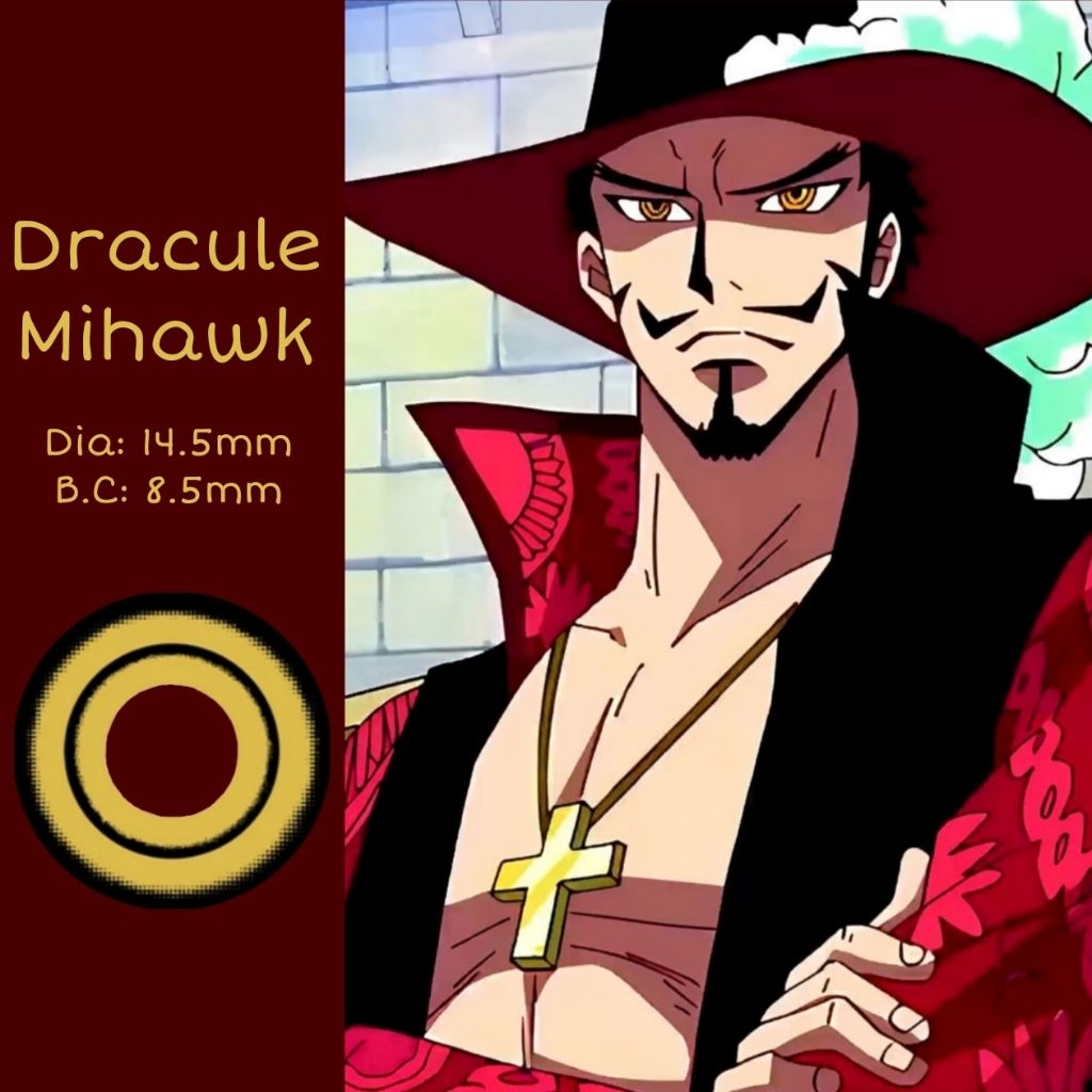 DS × Softlens Lensa Kontak Halloween Cosplay Mihawk One Piece Makima