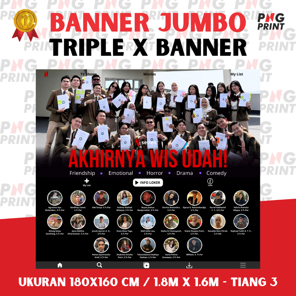 [BANNER JUMBO] Triple X Banner Wisuda Sidang - FREE DESAIN - FREE 3 TIANG