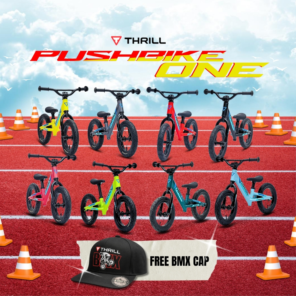 THRILL PUSH BIKE ONE BALANCE BIKE SEPEDA KESEIMBANGAN ANAK BELAJAR BERSEPDA