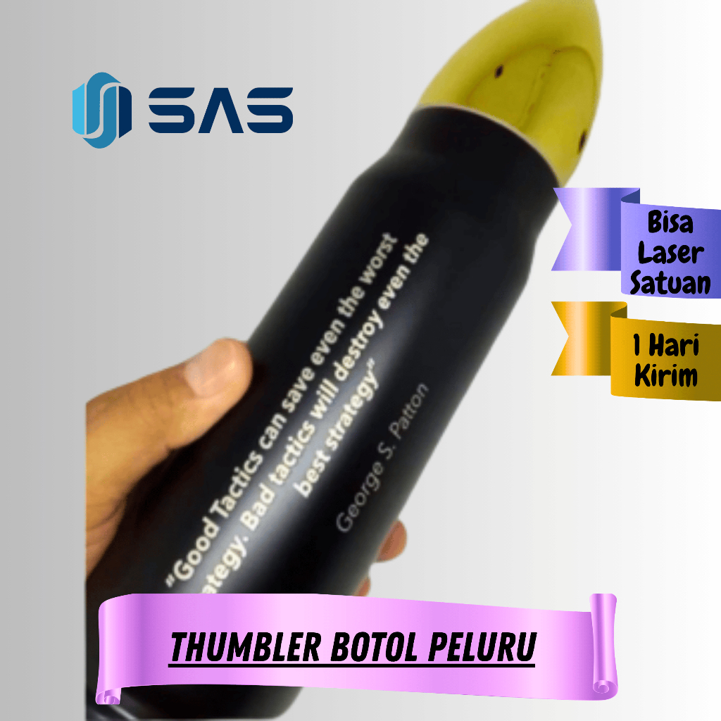 Thumbler Botol Peluru | Botol Peluru Vacuum Tumbler | Free Custom Laser Nama