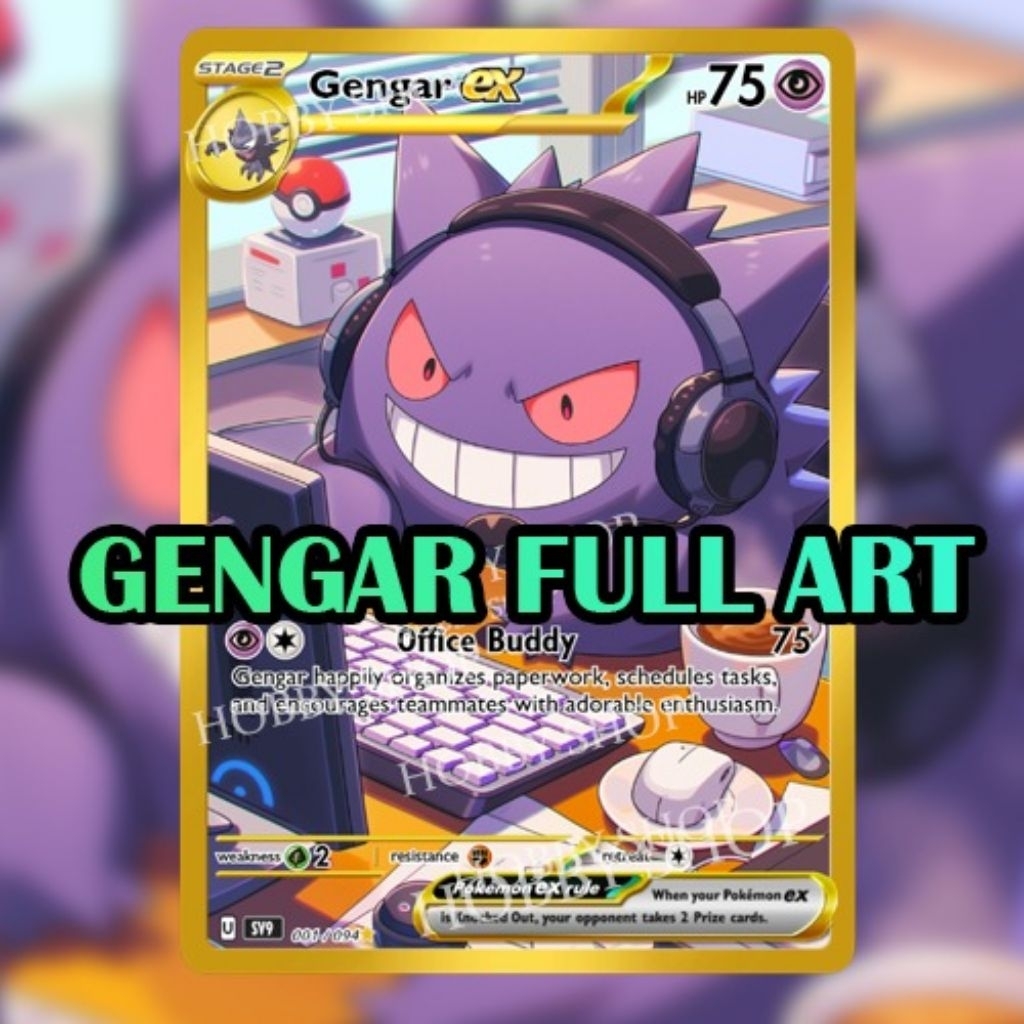 POKEMON CARD GENGAR OFFICE BUDDY FULL ART / Kartu Pokemon