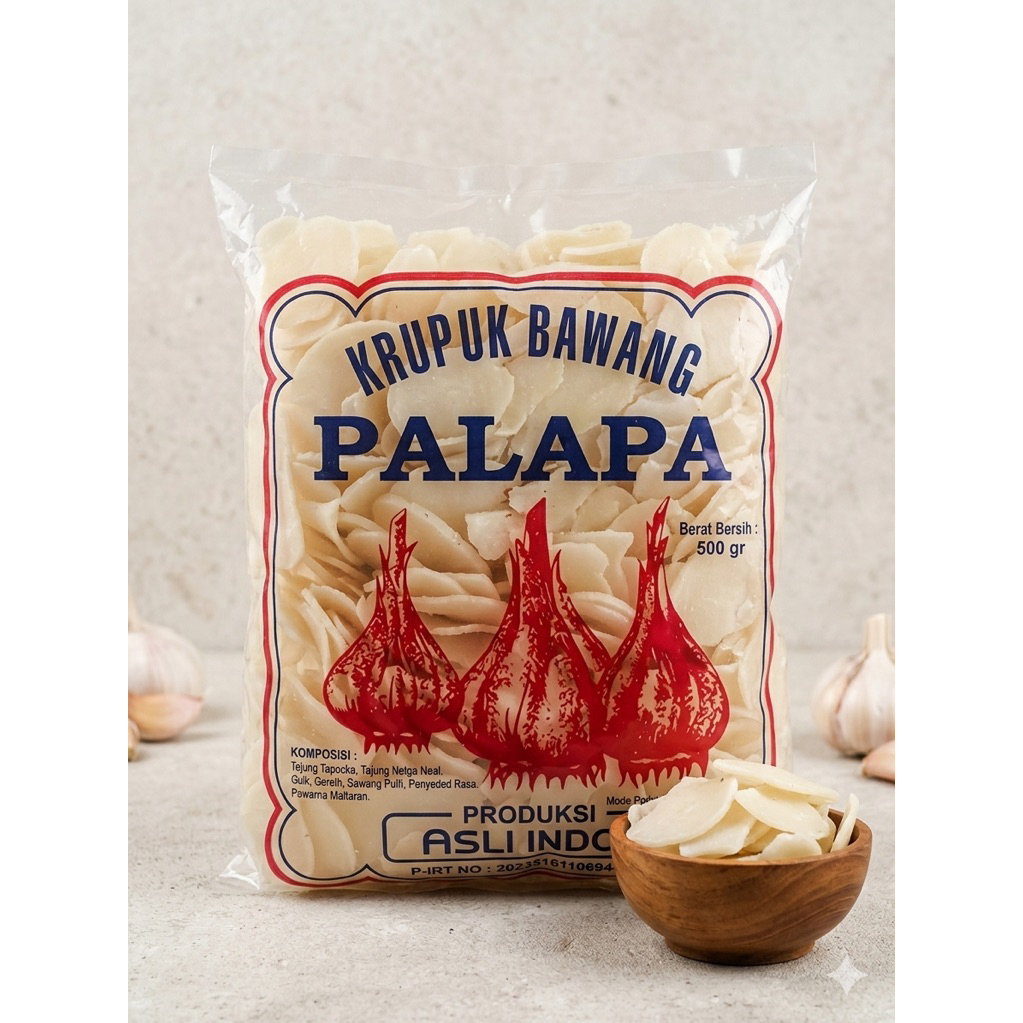 Kerupuk Palapa putih 1bal isi 5kg / Palapa putih bawang 1bal murah / keruouk bawang gado gado rujak 