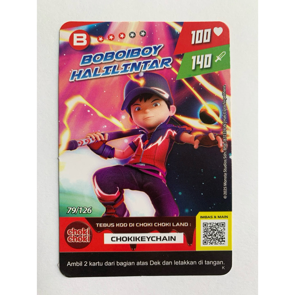 Kartu Boboiboy Halilintar 79/126 Session 2 (Original choki-choki)