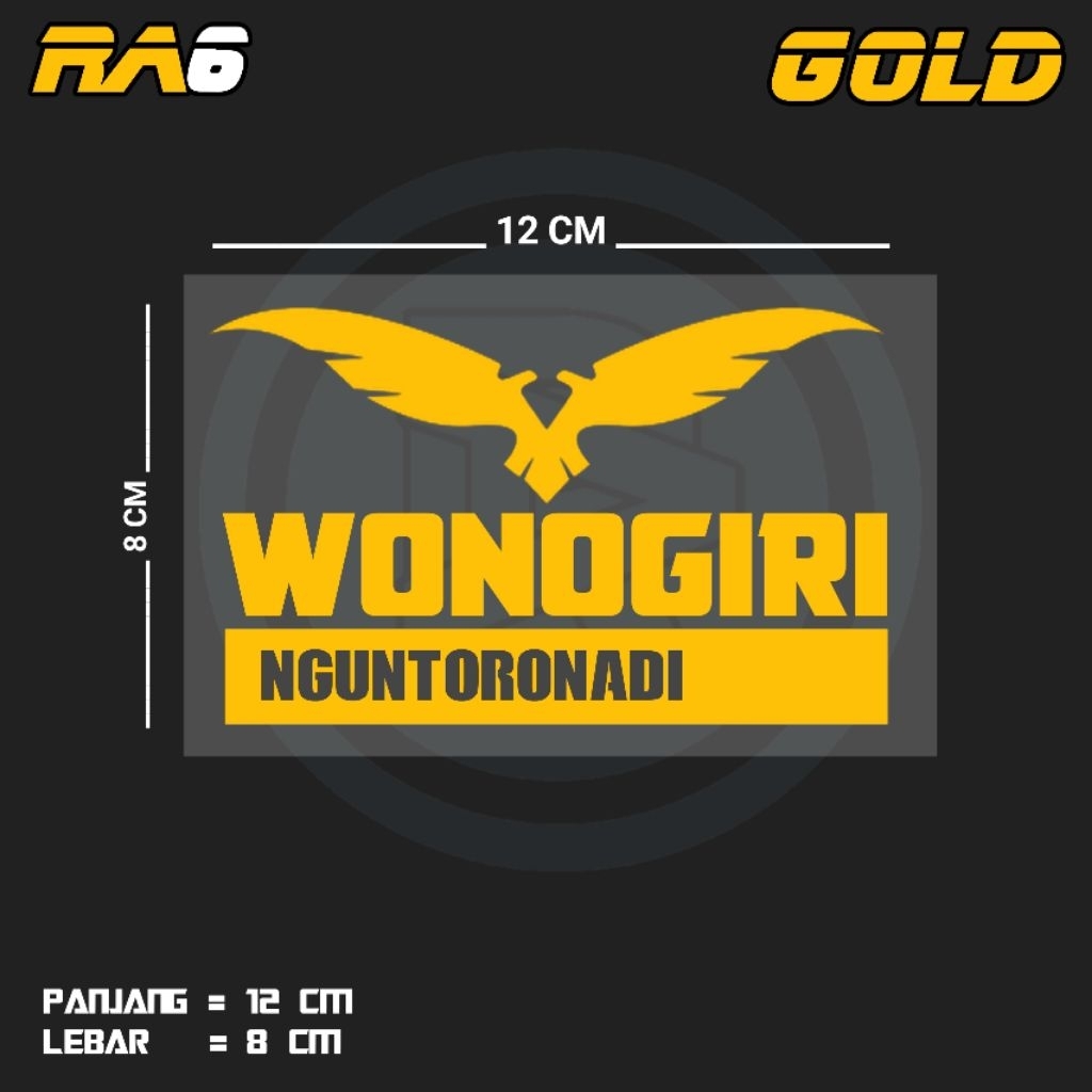 STIKER CUTTING TULISAN WONOGIRI NGUNTORONADI | RA6 KEC