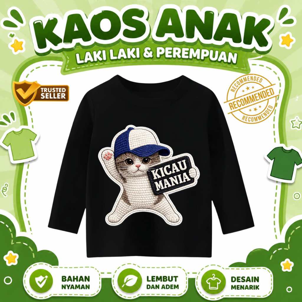 kaos anak unisex lengan panjang motif kicau mania hits