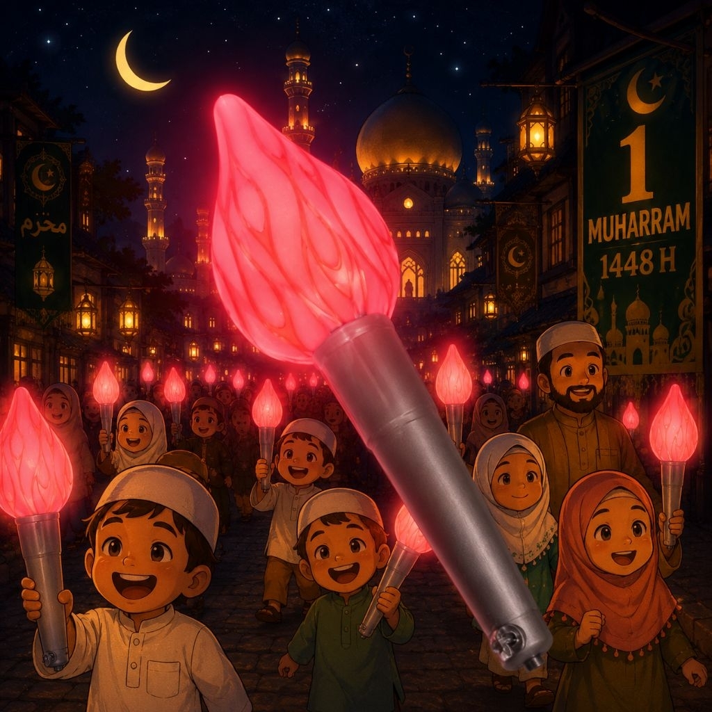 Obor Balon Tiup/Obor Inflatable Pawai Tahun Baru Islam 1 Muharram ( bisa dipakai ulang)