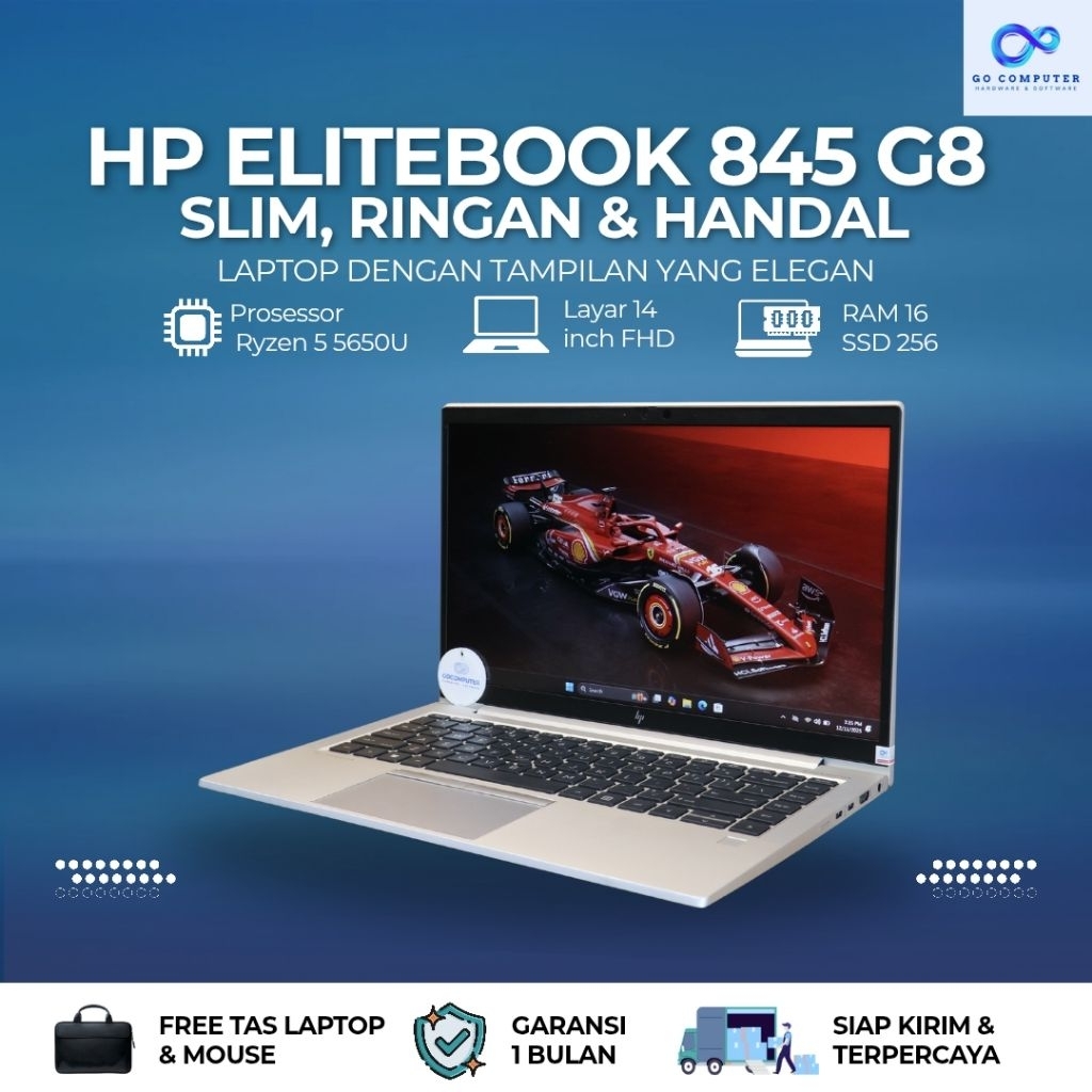 HP ELITEBOOK 845 G8 AMD RYZEN 5 PRO 5650U RAM 16GB SSD NVME 256GB