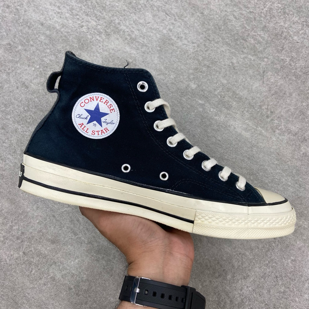 [Size 41.5] Rare Fear of God ESSENTIALS x Converse Chuck 70 S High 'Black' (167954C) Second Original
