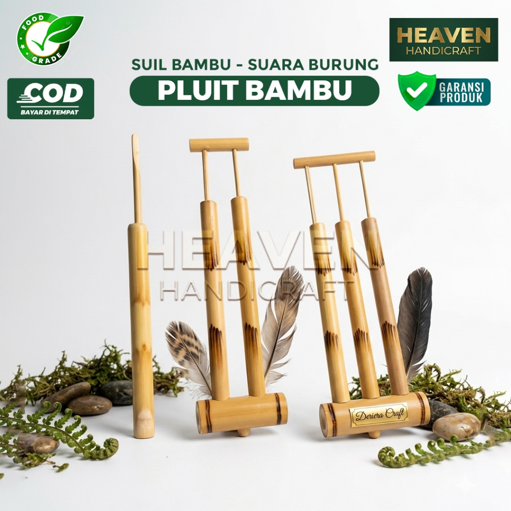Peluit Bambu Burung Mainan Tradisional Anak / Suling Bambu Bunyi Suara Burung Unik Jadul