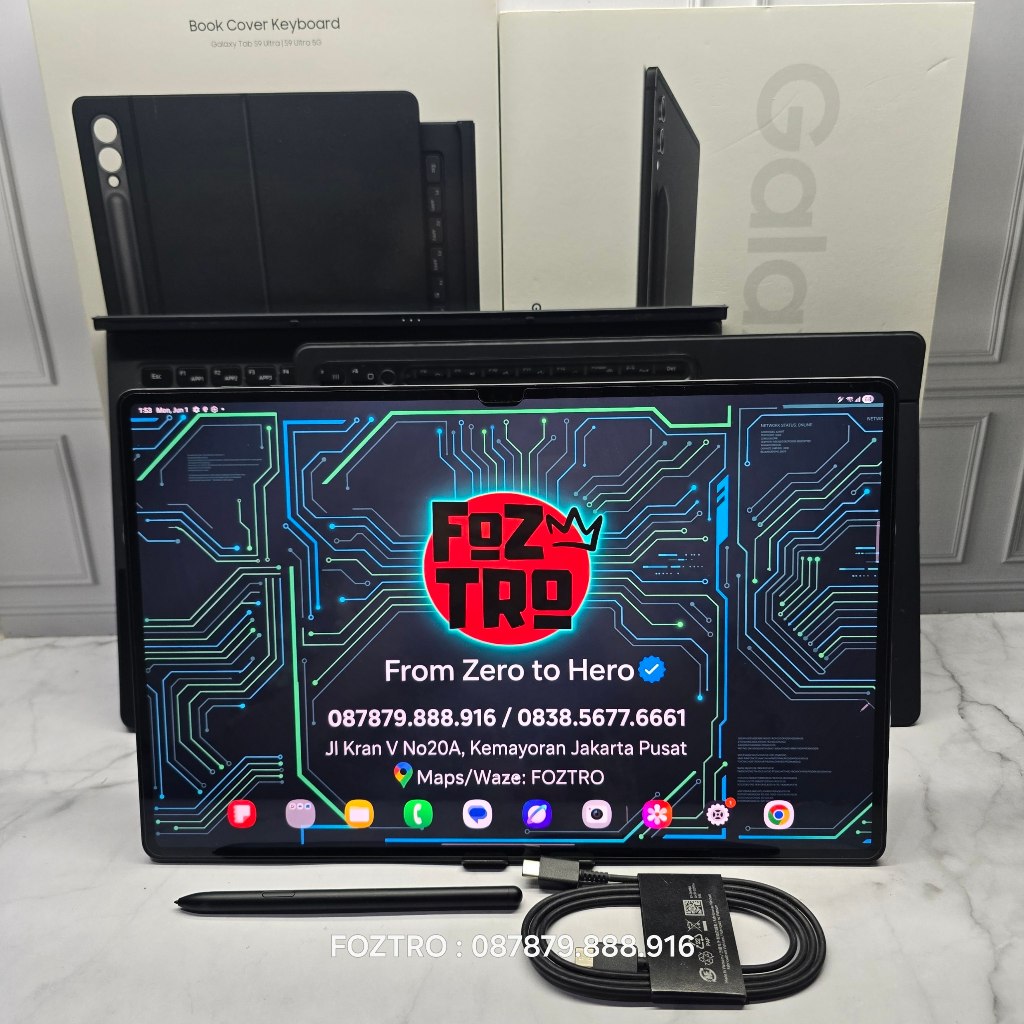 Samsung Galaxy Tab S9 Ultra 12/256GB Fullset Resmi Keyboard SPEN Ori Second