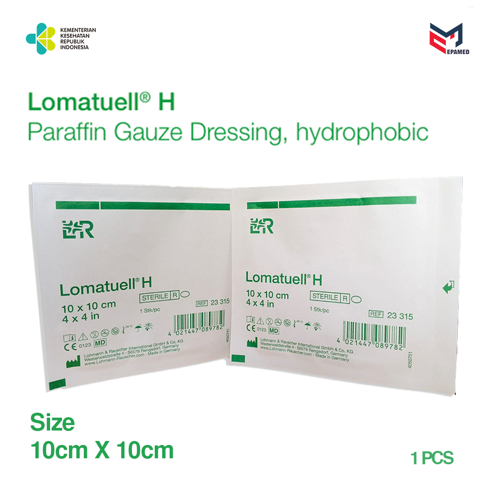 Lomatuell H Kasa Pembalut Steril Antibiotik 10x10 Cm 1 Pcs Hydrophobic Kasa Penutup Luka lohmann rau