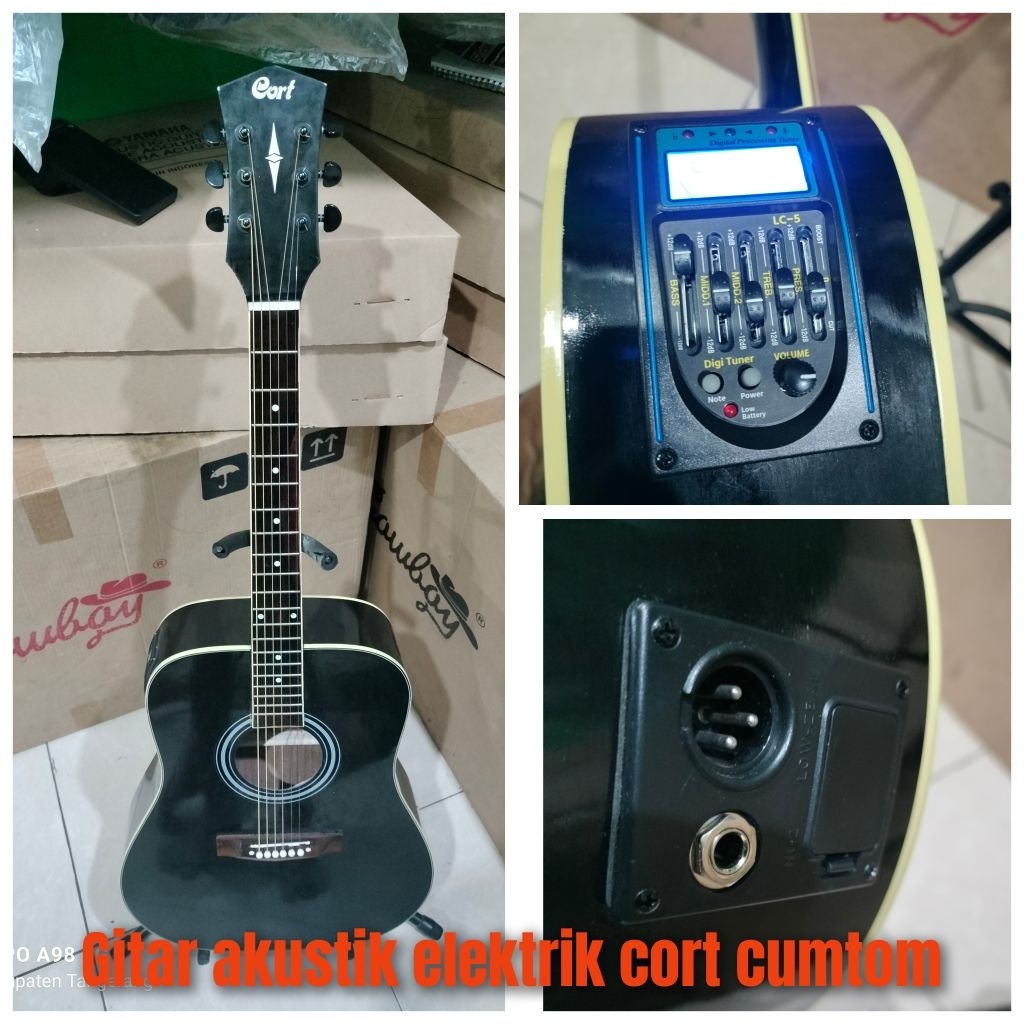gitar akustik  cort custom elektrik LED LC5