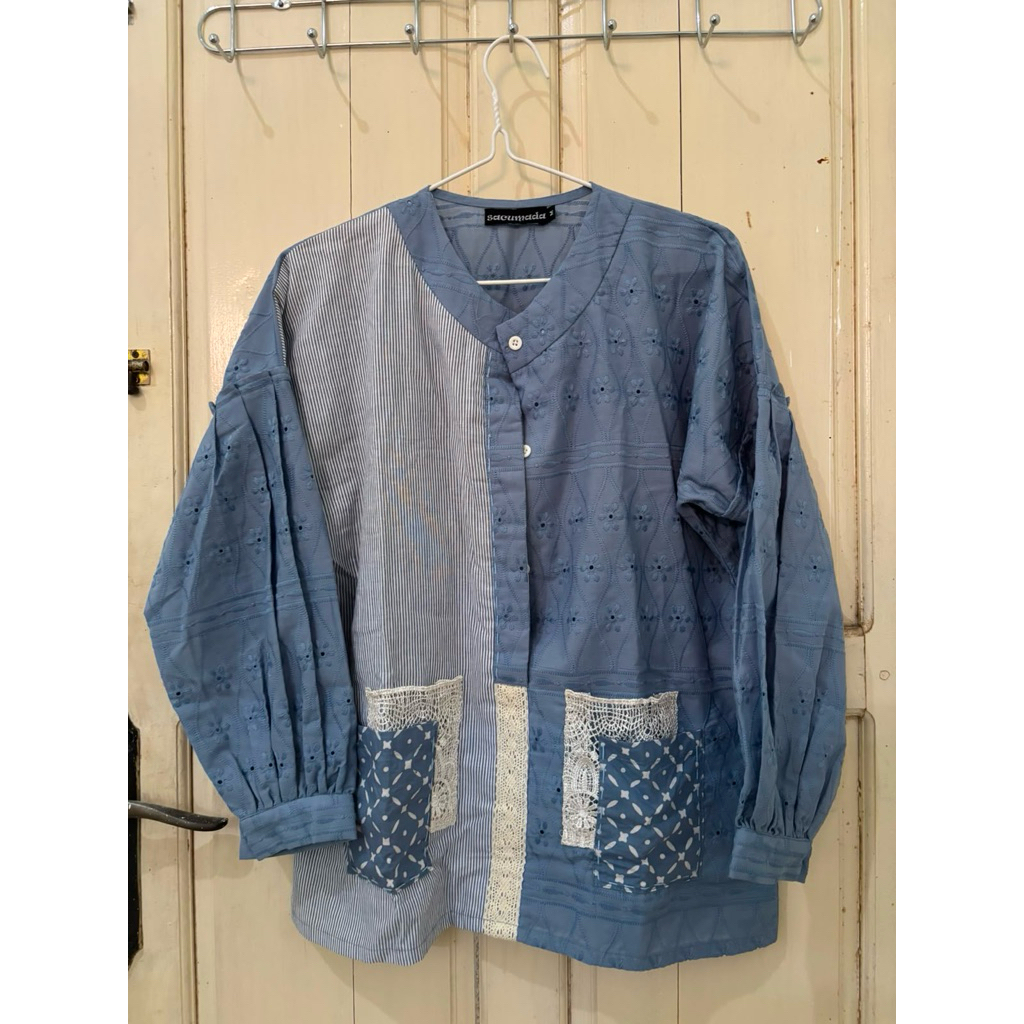 preloved by ffh dress gamis blue