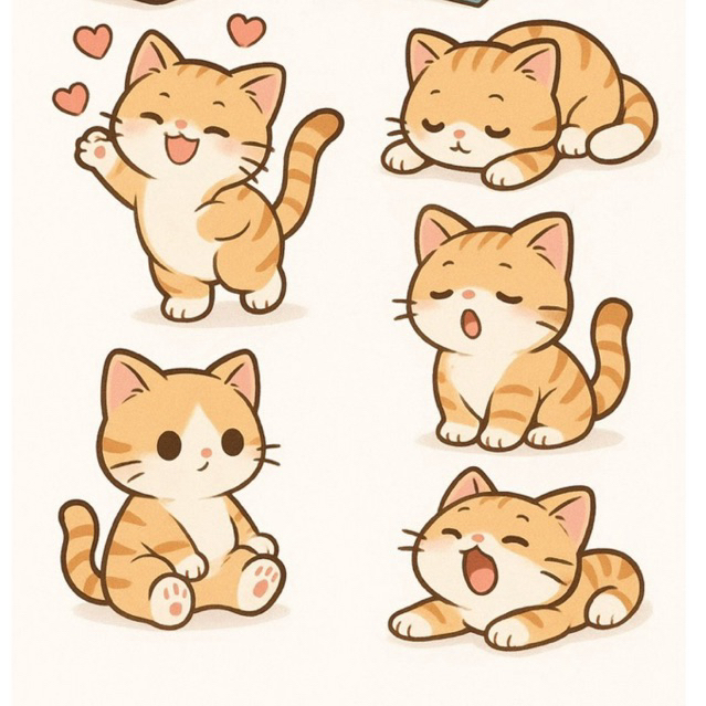 Stiker kandang kucing lucu/paket stiker hiasan kandang/stiker kucing gemoy