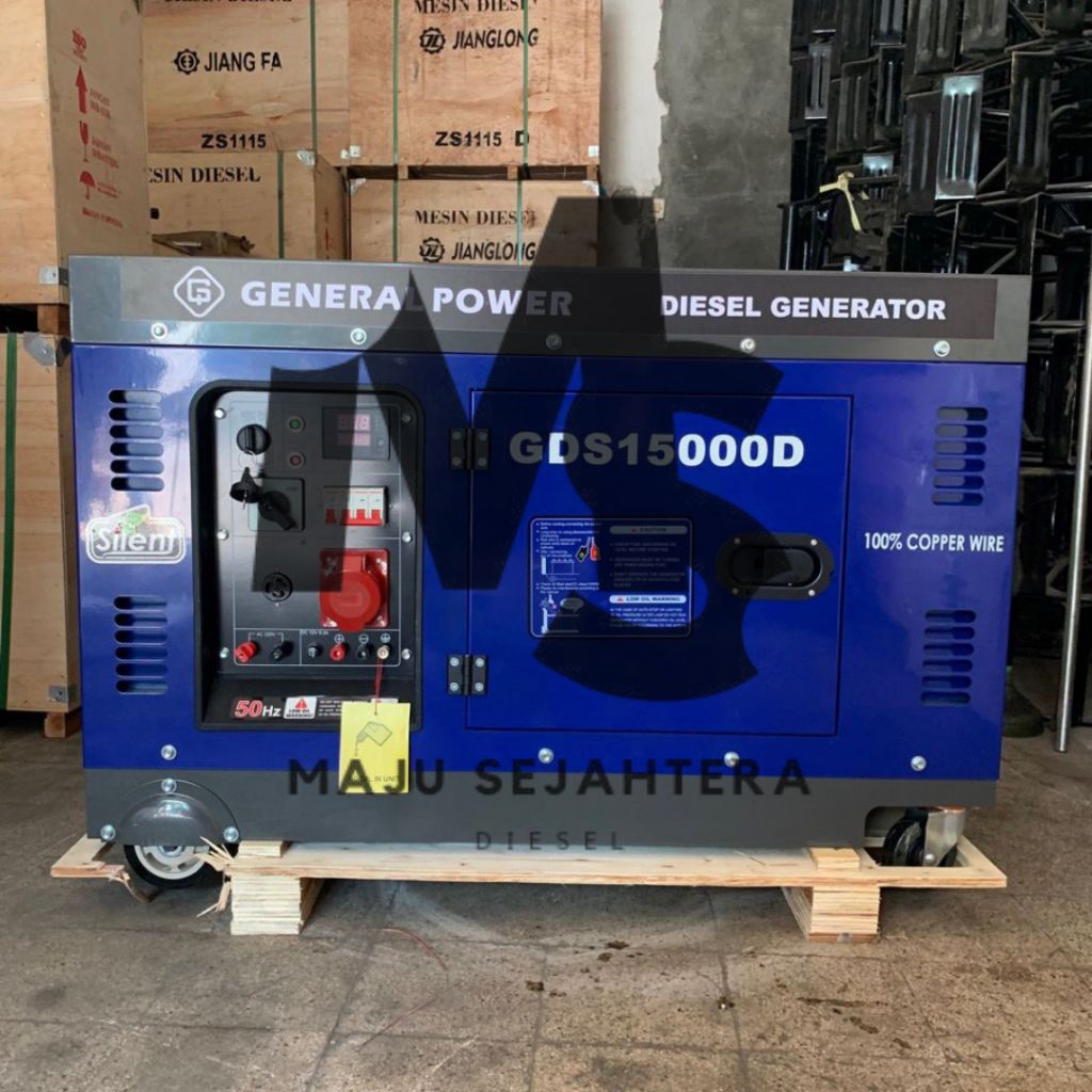 GENSET SILENT SOLAR 10000 WATT GENERAL GDS15000D 3 PHASE