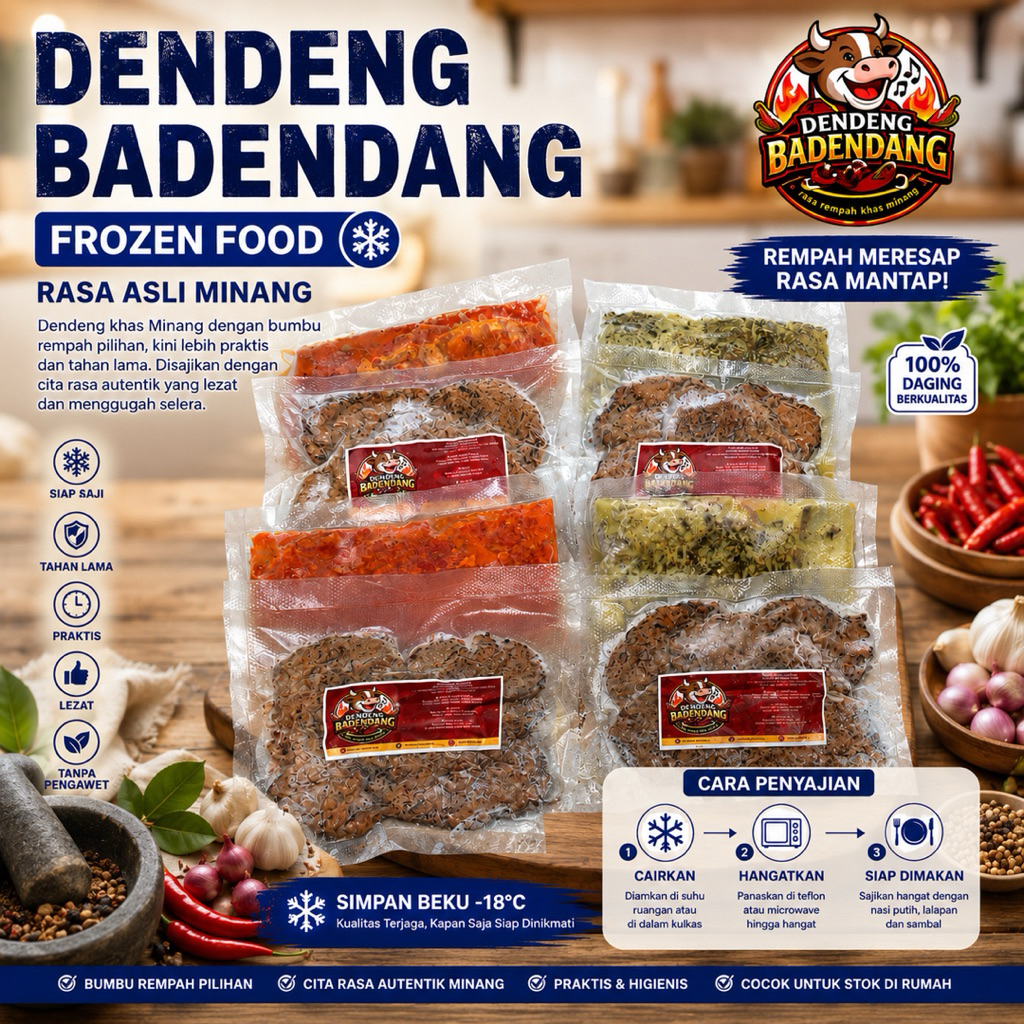 Dendeng Batokok Bakar Asap isi 5 Frozen - Daging Sapi Pilihan Autentik Minang Gurih Pedas Smoky Empu