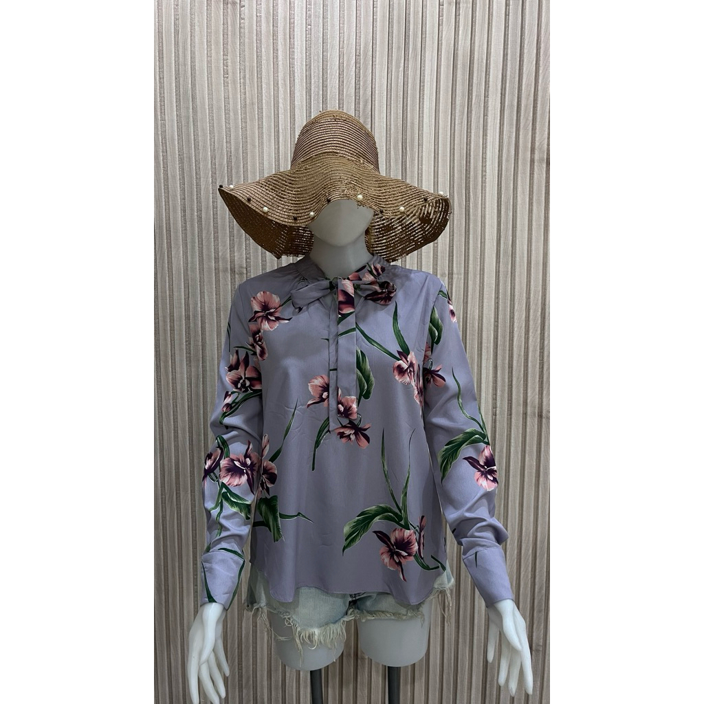 PL PREMIUM - ATASAN BLOUSE BUNGA LILAC