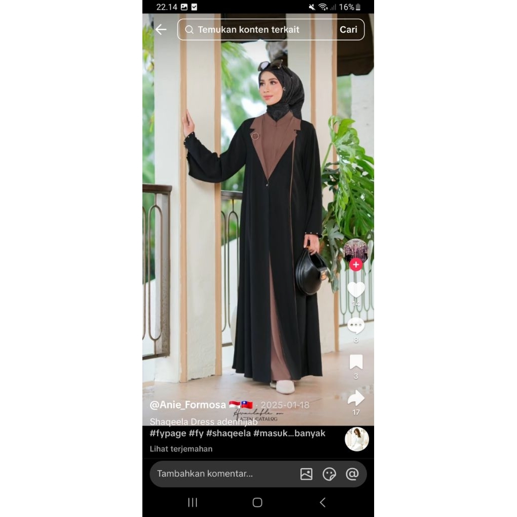 aden shaqeela abaya gamis preloved