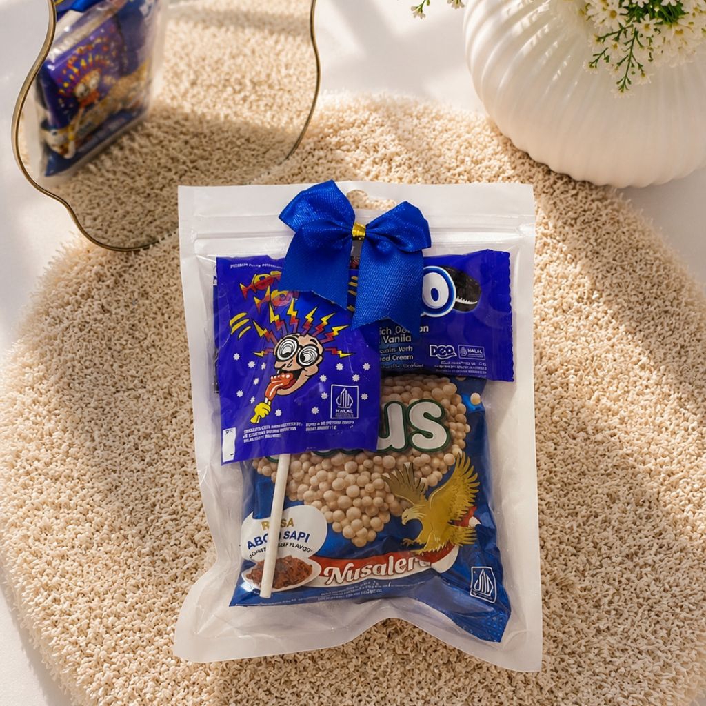 MINI GIFT SNACK BIRU / PAKET JAJAN KECIL / MINI HAMPERS