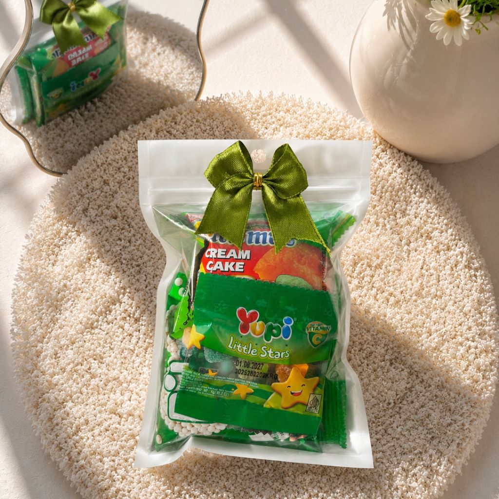 MINI GIFT SNACK HIJAU / PAKET JAJAN KECIL / MINI HAMPERS