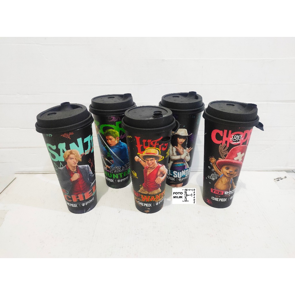One Piece X Point Coffee Indomaret Cup Tumbler Botol Minum Luffy Zoro Chopper dll