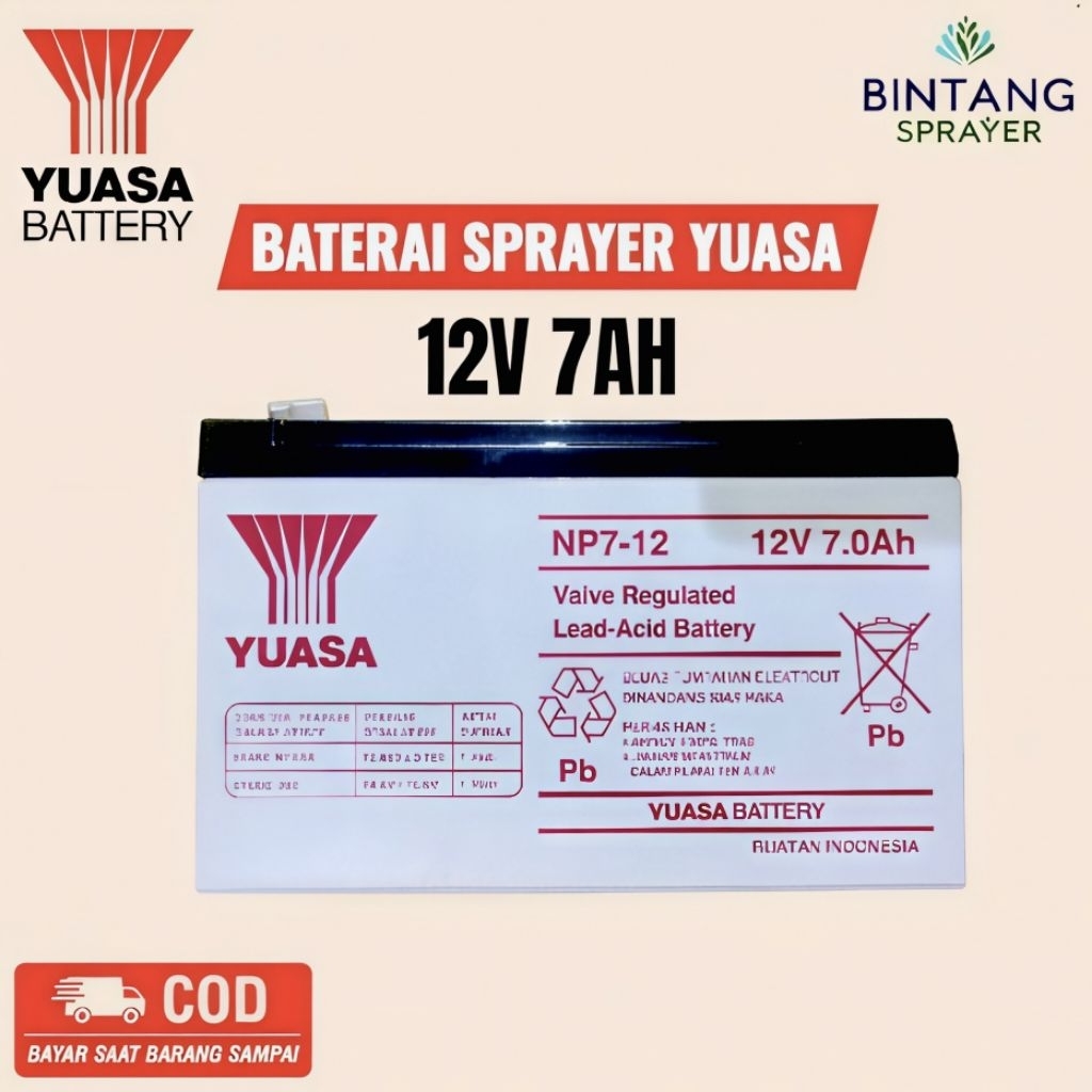 Baterai Aki Sprayer YUASA 12V 7AH ORIGINAL