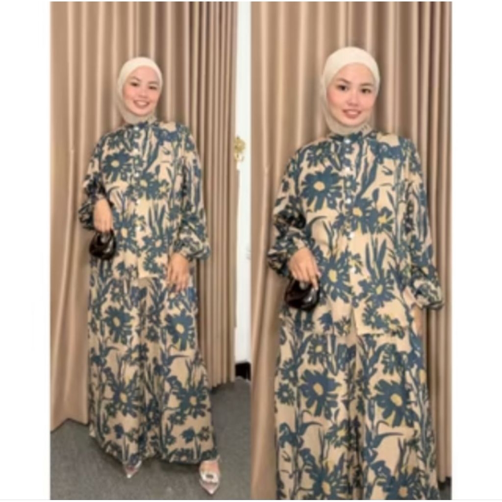 Setcel Rayon Premium | Setelan Wanita Cantik | Setelan Kulot Lebar | Setelan Daily Keren