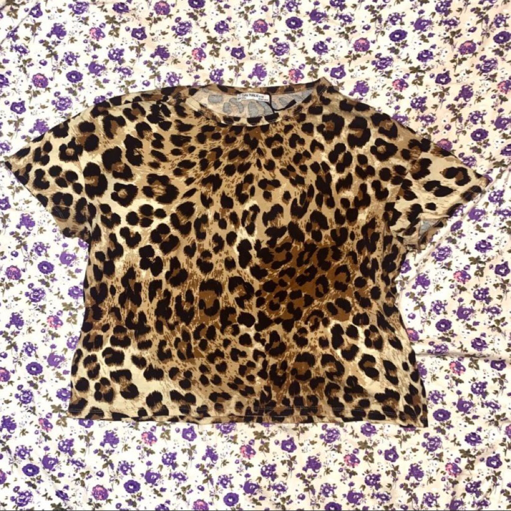 ZARA animal printed leopard t-shirt