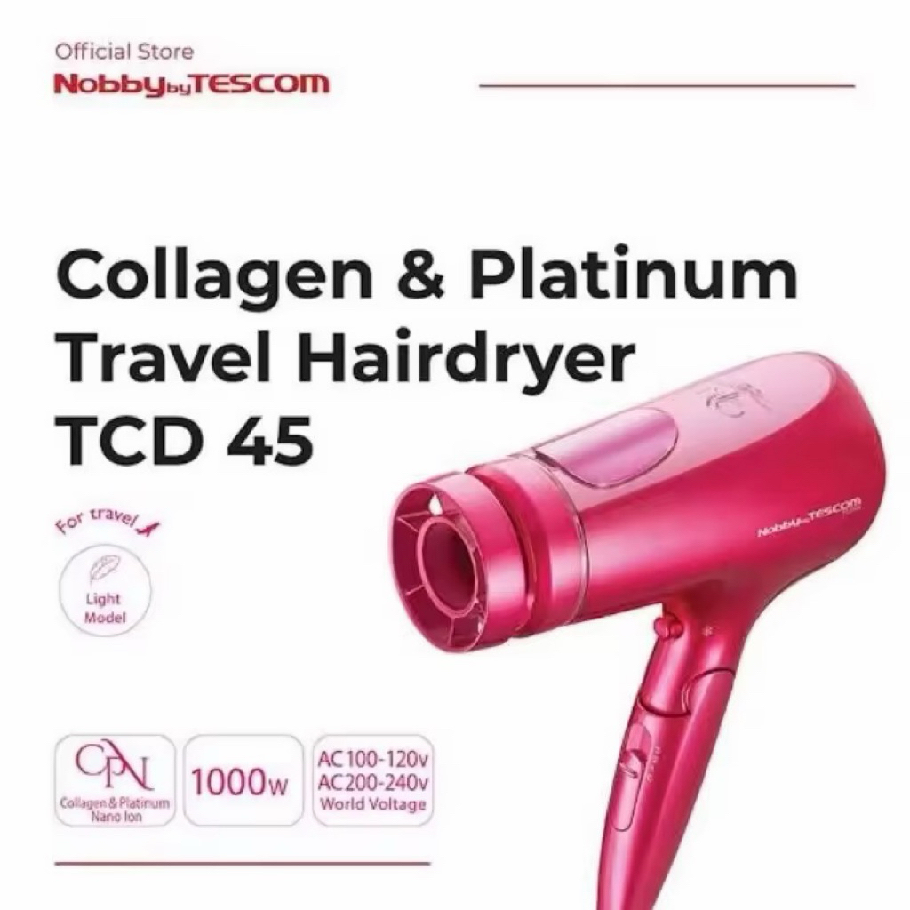 Nobby by Tescom Hairdryer TCD45 | Collagen & Platinum Travel Hairdryer