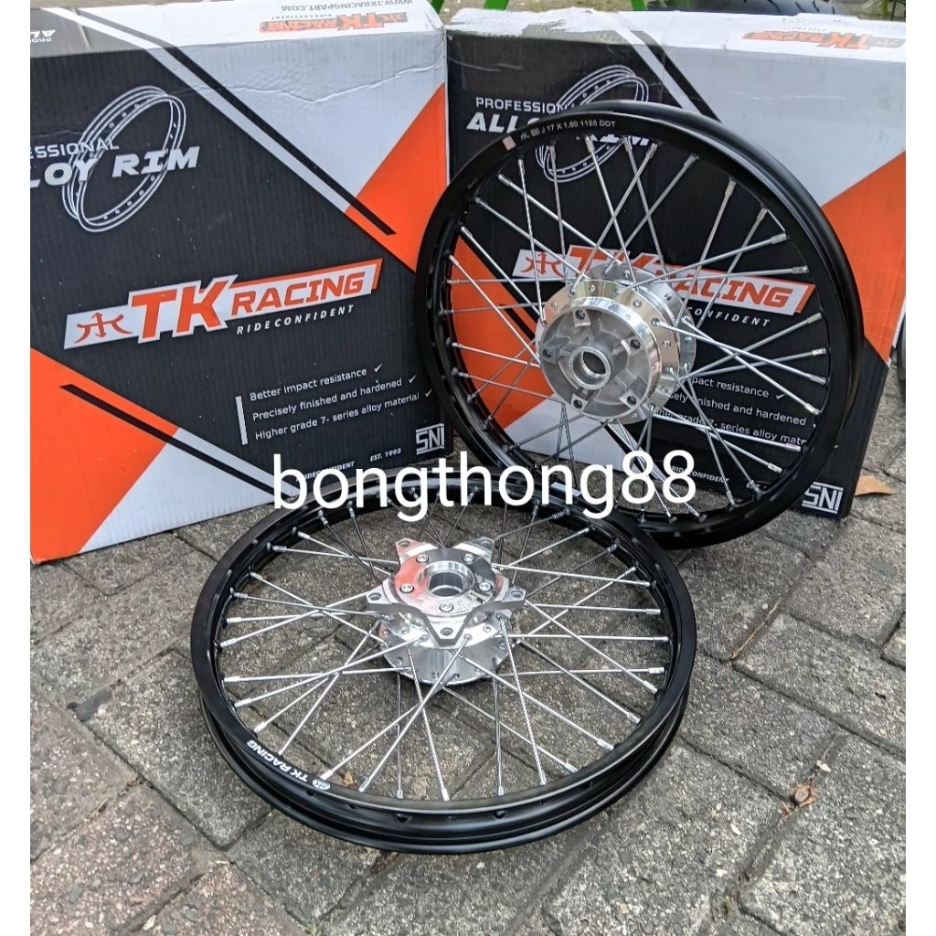 Sepaket Velg tk racing Set Depan belakang mx king 140 160 ring 17 MX king 150 Tromol Jari jari tdr c