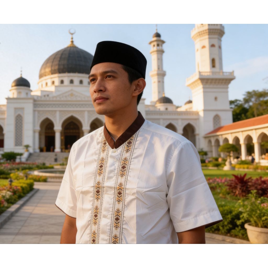Baju Koko Lengan Pendek Pria Dewasa / Baju Koko Murah / Baju Koko Abdillah / MotifRandom