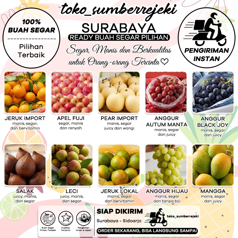 INSTAN Aneka buah segar langsung kirim pilih sesuai variasi Jeruk 1000gr 1kg Jeruk Santang Madu Loka