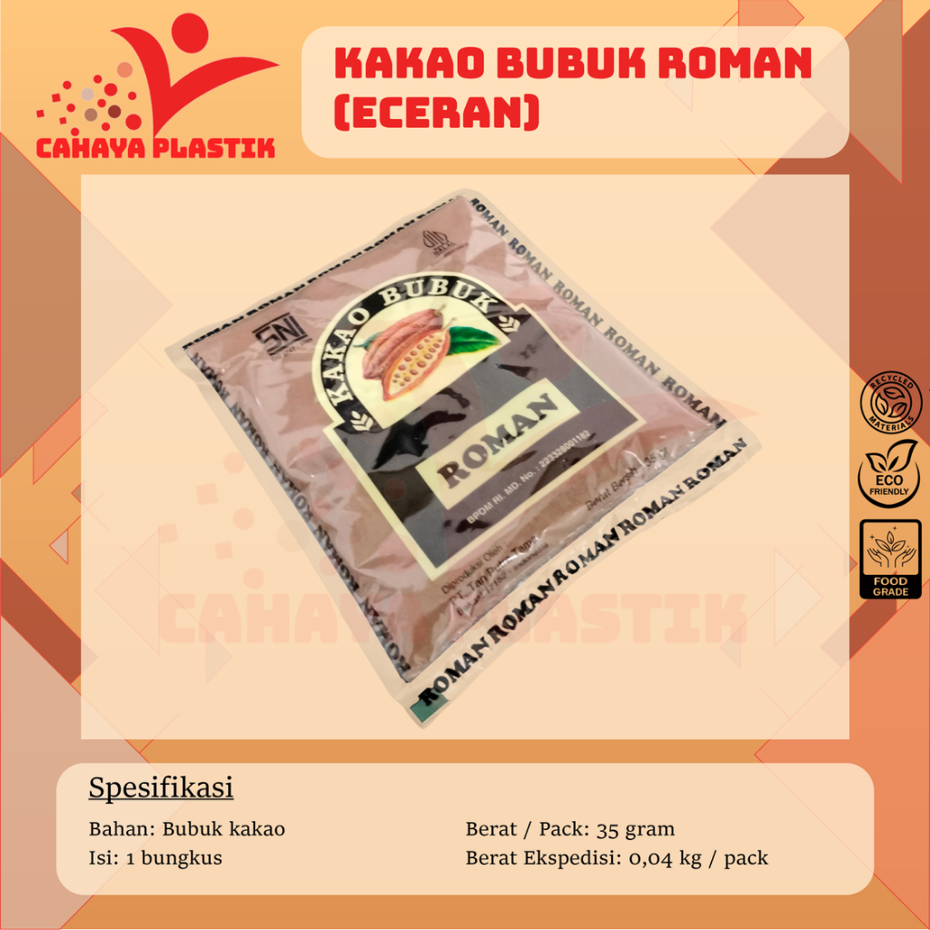 Kakao Bubuk Roman / Cocoa Powder Cokelat Bubuk Roman 35 Gram / Kakao Bubuk Roman Sachet 35 Gram