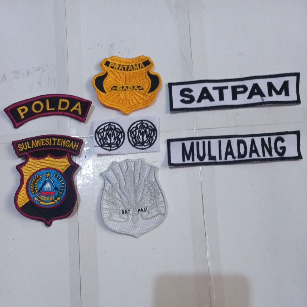 ATRIBUT BORDIR SATPAM POLDA SULAWESI TENGAH KOMPLIT