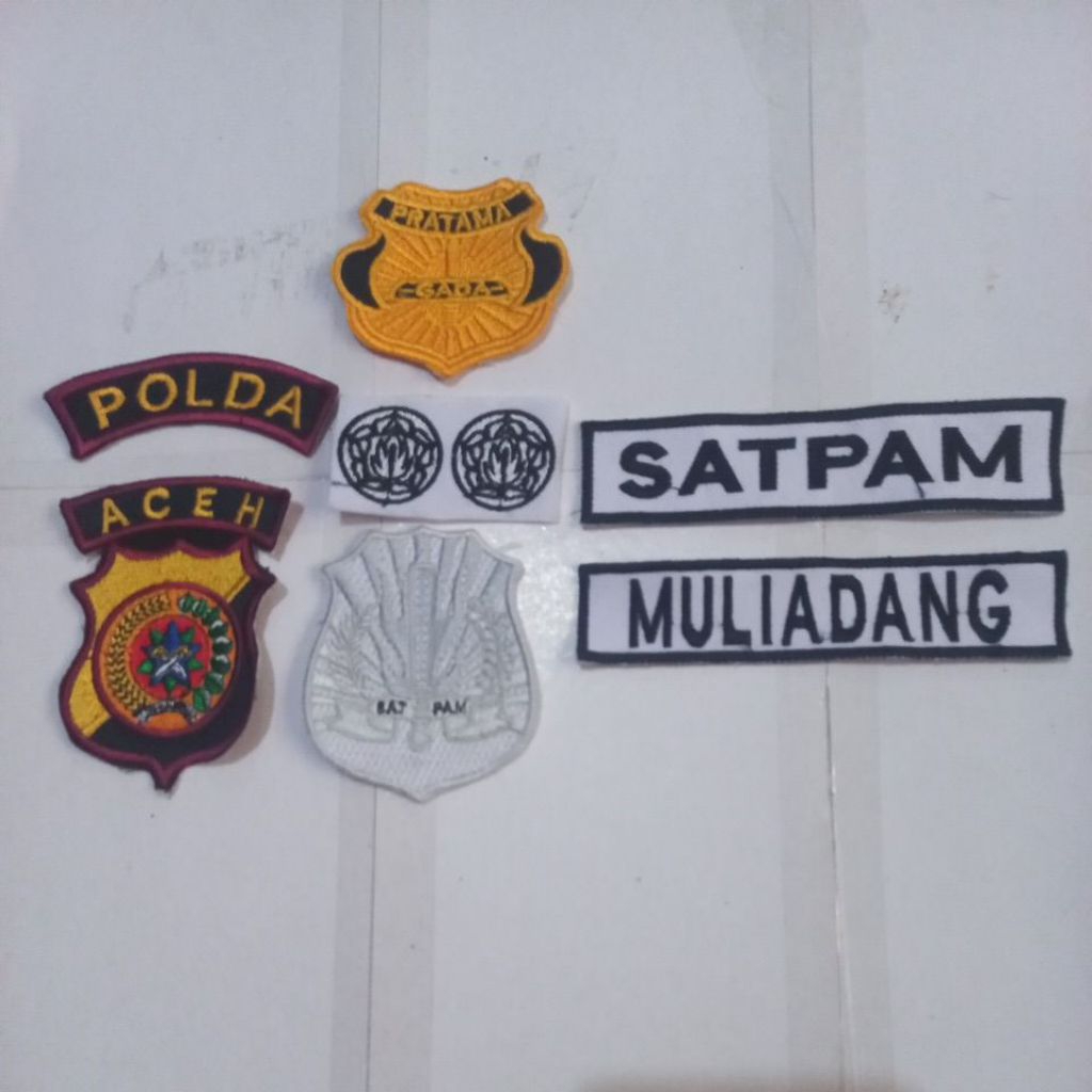 ATRIBUT BORDIR SATPAM POLDA ACEH KOMPLIT