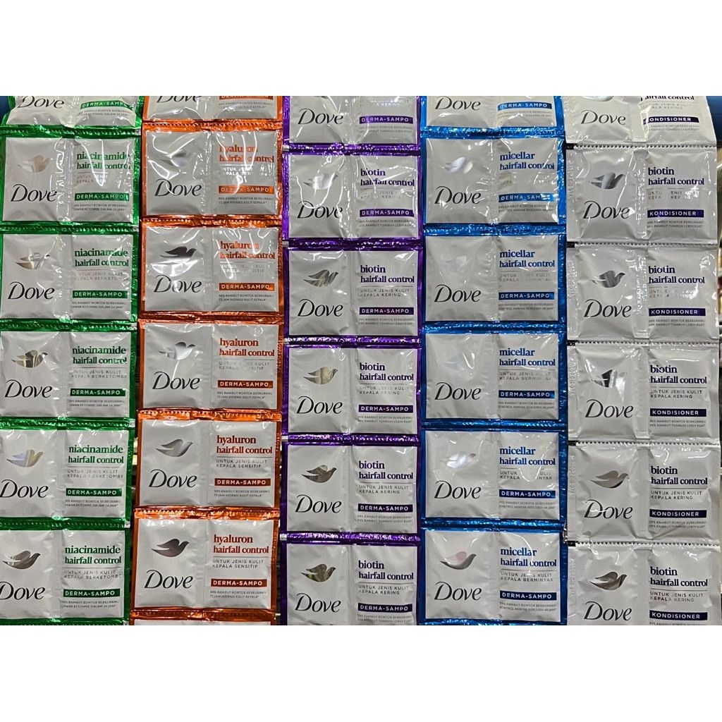 dove shampo sachet