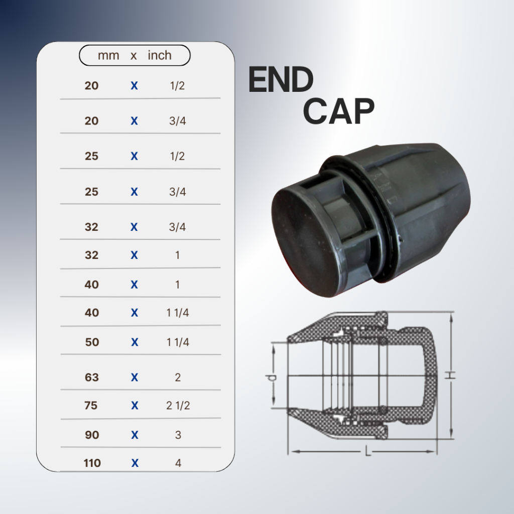 Dop Hdpe 90 mm | End Cap 3 Inch | End Cap Hdpe 3 Inch