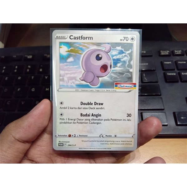 KARTU MAINAN ANAK HIASAN UNTUK BINDER KOLEKSI POKEMON PROMO INDOMARET CASTFORM