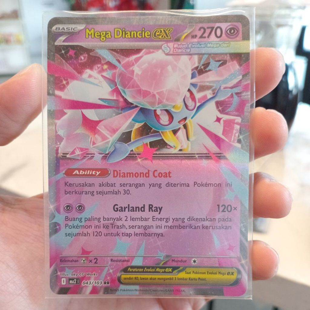 KARTU POKEMON MEGA DIANCIE ex RR INDONESIA HOLO
