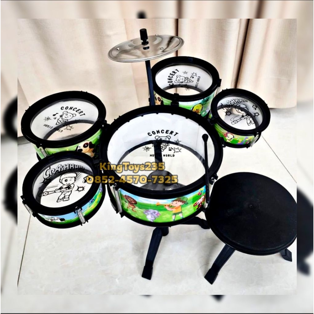 Mainan Anak Drum Set Kursi Alat Musik Gendang Pukul Kotak Besar Kado Pontianak