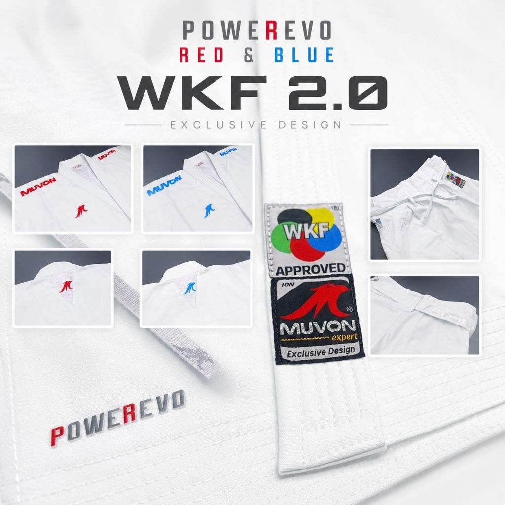 Karategi KATA MUVON POWEREVO 2.0 WKF APPROVED Original 100% | Baju Karate Kata Premium Lisensi WKF